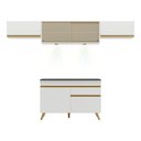 Ver imagem 7 de Armário de Cozinha Compacta 260cm com Leds Veneza Up Multimóveis V2023 Branco/Dourado