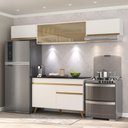 Ver imagem 3 de Armário de Cozinha Compacta 260cm com Leds Veneza Up Multimóveis V2023 Branco/Dourado