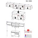 Ver imagem 5 de Armário de Cozinha Compacta 260cm com Leds Veneza Up Multimóveis V2023 Branco/Dourado