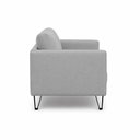 Ver imagem 6 de Sofá Sala de Estar Atena Fixo Pés de Ferro 214cm 3 Lugares Linho Cinza M1 - Monari Design