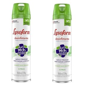 Kit 2 Pçs Lysoforme 360ml Citrus Desinfetante Superfícies