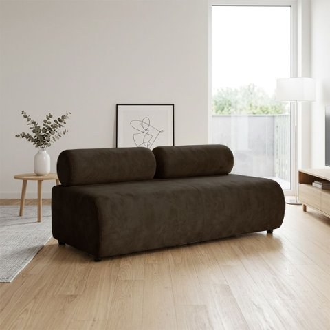 Sofá 3 Lugares Orgânico para Sala Base Fixa Nara Suede D03 - D'Rossi
