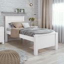 Ver imagem 1 de Cama de Solteiro com Detalhe Ripado Athenas Plus Madeira Branco