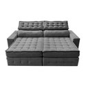 Ver imagem 5 de Sofá Retrátil e Reclinável 2,35m Cama inBox Big Puffer com SoftGel D40 Velupluma Cinza