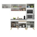 Ver imagem 6 de Armário de Cozinha Compacta 252cm Veneza Multimóveis V3690 Branco/Dourado