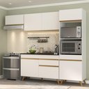 Ver imagem 3 de Armário de Cozinha Compacta 252cm Veneza Multimóveis V3690 Branco/Dourado