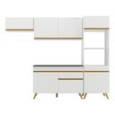 Ver imagem 7 de Armário de Cozinha Compacta 252cm Veneza Multimóveis V3690 Branco/Dourado