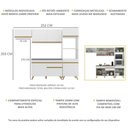 Ver imagem 4 de Armário de Cozinha Compacta 252cm Veneza Multimóveis V3690 Branco/Dourado