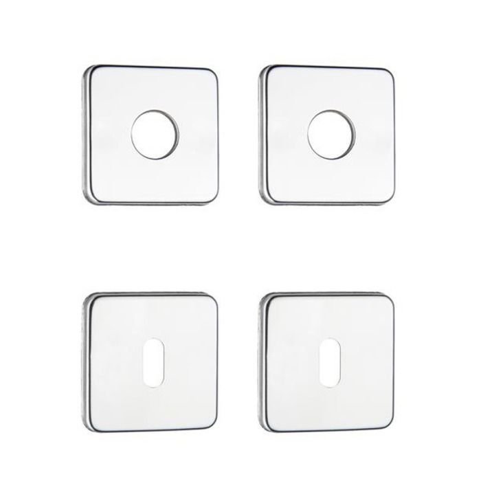 Jogo de Roseta R24 Interna Quadrada Inox Polido Soprano