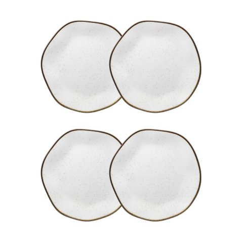 Conjunto 4 Pratos de Sobremesa 21,5 Cm Ryo Maresia Porcelana Oxford