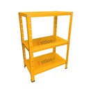 Ver imagem 3 de Estante de Aço Amarela Mini com 3 Prateleiras 45x30cm 45kg Coluna Bipartida para Escritorio Quarto