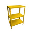 Ver imagem 1 de Estante de Aço Amarela Mini com 3 Prateleiras 45x30cm 45kg Coluna Bipartida para Escritorio Quarto