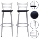 Ver imagem 1 de Kit 2 Banquetas para Balcão Flórida Prata Bistrô Ilhas Cozinha Gourmet Bares
