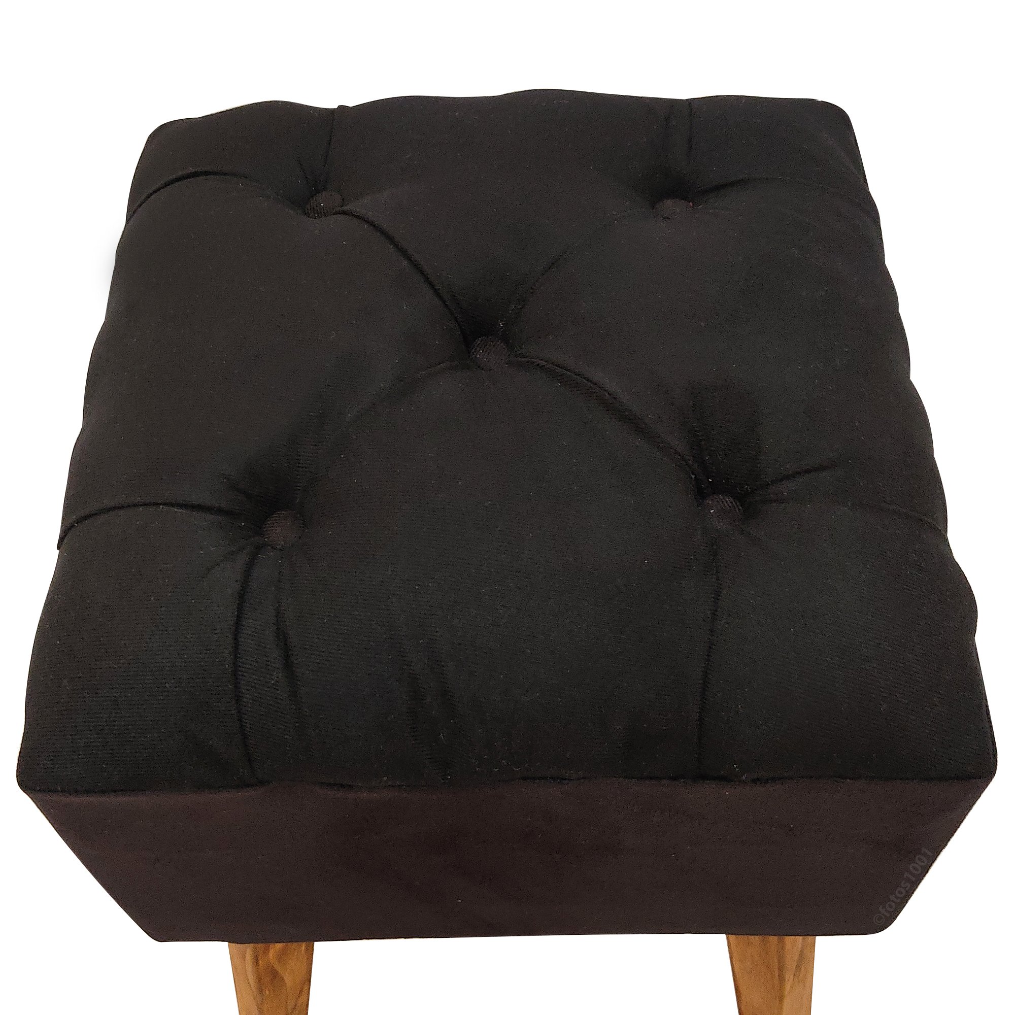 Puff Carre Script Puff Carré Poptem Quadrado Capitonê preto banqueta madeira quadrado ...