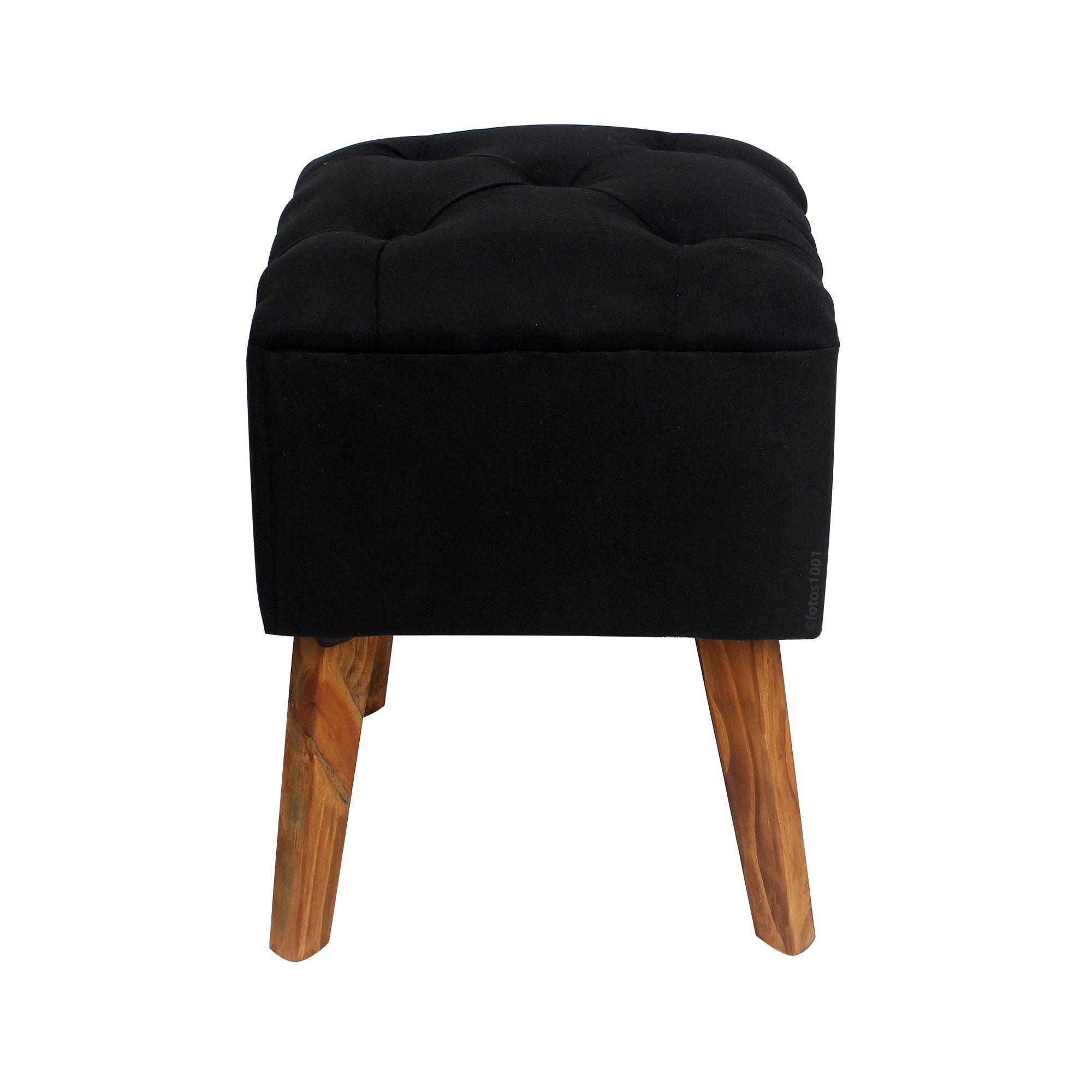 Puff Carre Script Puff Carré Poptem Quadrado Capitonê preto banqueta madeira quadrado ...