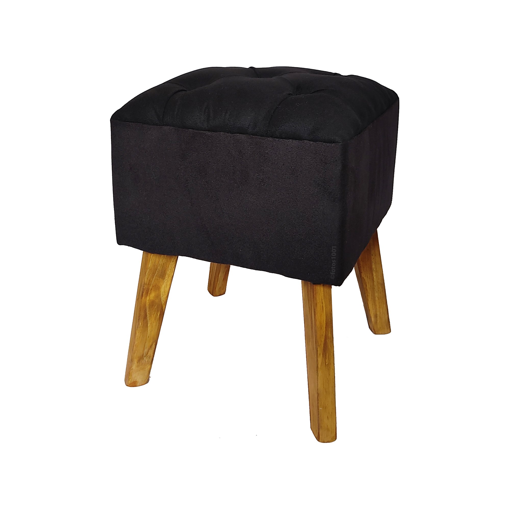 Puff Carre Script Puff Carré Poptem Quadrado Capitonê preto banqueta madeira quadrado ...