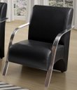 Ver imagem 2 de Kit 4 Poltronas Sevilha Braço Metal Cadeira Decorativa Recepção Sala Escritório - Corino Preto