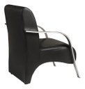 Ver imagem 4 de Kit 4 Poltronas Sevilha Braço Metal Cadeira Decorativa Recepção Sala Escritório - Corino Preto