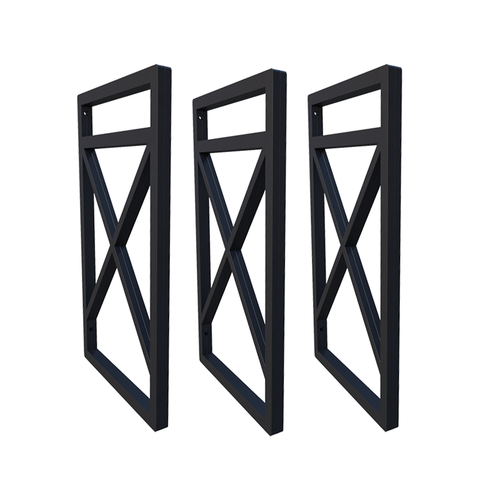 Suporte De Prateleira Estilo Industrial Kit Três Peças 20x37:Preto