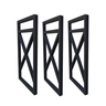 Suporte De Prateleira Estilo Industrial Kit Três Peças 20x37:Preto - 1