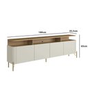 Ver imagem 3 de Rack Bancada 180cm para Tv com 4 Portas 100% Mdf Cor:louro e Luna com Dourado