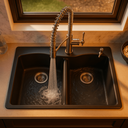 Ver imagem 2 de Cuba para Cozinha Kohler Kennon de Sobrepor/embutir Retangular Dupla com Mesa e Furo 838x559mm Black