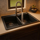 Ver imagem 4 de Cuba para Cozinha Kohler Kennon de Sobrepor/embutir Retangular Dupla com Mesa e Furo 838x559mm Black