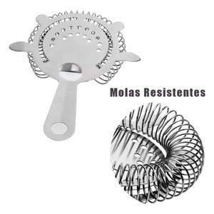 Coador Strainer de Gelo Profissional Aço Inox Barman Bebidas