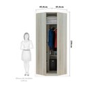 Ver imagem 2 de Guarda Roupa Modulado Canto Obliquo 1 Porta 1 Cabideiro 6 Prateleiras Prime Luciane Móveis