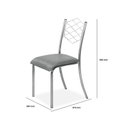 Ver imagem 4 de Conjunto para Cozinha Mesa Lana 80x80cm com 4 Cadeiras Ortenia Cinza/Cromado/Preto