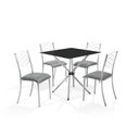 Ver imagem 2 de Conjunto para Cozinha Mesa Lana 80x80cm com 4 Cadeiras Ortenia Cinza/Cromado/Preto