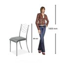 Ver imagem 7 de Conjunto para Cozinha Mesa Lana 80x80cm com 4 Cadeiras Ortenia Cinza/Cromado/Preto