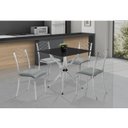 Ver imagem 1 de Conjunto para Cozinha Mesa Lana 80x80cm com 4 Cadeiras Ortenia Cinza/Cromado/Preto