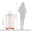 Ver imagem 5 de Cômoda para Quarto 5 Gavetas em MDP Carol Marrom/Freijó/Off White
