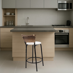 Banco para Bancada Cozinha Gourmet Junco Cappuccino Balcão Ilha Banqueta 60cm Itagold - 2