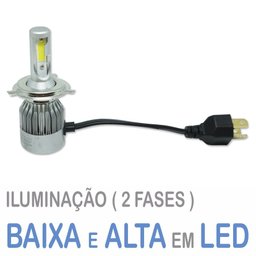 Lâmpada Super Led Moto 4500 Lumens 12v 24v 40w Guzz H4 (bi) 6000k - 2