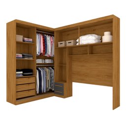 Conjunto Guarda Roupa Moduladocasal Paris 6 Portas 5 Gavetas Freijó Grafite - Mopar - 4