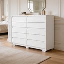 Ver imagem 1 de Cômoda Grande para Quarto 10 Gavetas Marselha A04 Branco - Lyam Decor