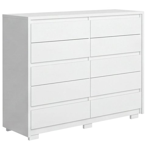 Cômoda Grande para Quarto 10 Gavetas Marselha A04 Branco - Lyam Decor