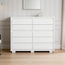 Ver imagem 2 de Cômoda Grande para Quarto 10 Gavetas Marselha A04 Branco - Lyam Decor