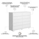 Ver imagem 4 de Cômoda Grande para Quarto 10 Gavetas Marselha A04 Branco - Lyam Decor