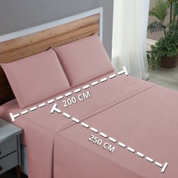 Lençol Cama Box Casal 200 Fios 4 Peças Conjunto com Virol 100% Algodão:rose - 5