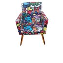 Ver imagem 3 de Kit Namoradeira + 1 Poltrona Decorativa Nina Suede Romero Gato Pés Madeira Ms Decor