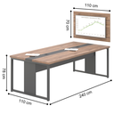 Ver imagem 2 de Mesa para Escritório com Painel Tv 40" Lisboa Noce Preto