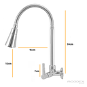 Ver imagem 3 de Torneira Gourmet Cozinha Parede Flexível Duplo Jato Cromada