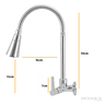 Torneira Gourmet Cozinha Parede Flexível Duplo Jato Cromada - 3