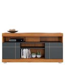 Ver imagem 2 de Rack Bancada Yara Noce Milano Preto Acetinado com Aparador para Sala Riviera Noce Milano – Colibri