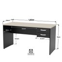 Ver imagem 4 de Conjunto Mesa de Escritório 160x60cm com 2 Gavetas + Cadeira Netflex Ergonômica Premium Reclinável
