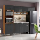 Ver imagem 1 de Cozinha Compacta Atenas com Balcão 120cm com Pia e Cuba Ghelplus Cinamomo Grafite Aramóveis