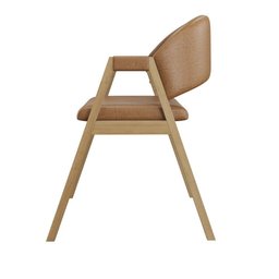 Kit 4 Cadeiras para Mesa de Jantar Moderna Courino - Balaqui Cor:marrom Claro - 6